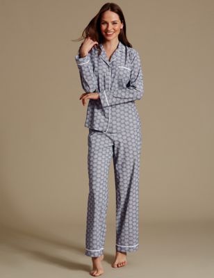 Pure Cotton Printed Long Sleeve Pyjama Set